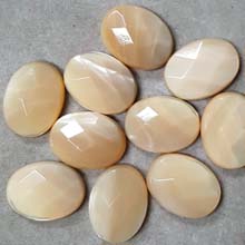15X20MM FACETED OVAL CABOCHON MOP NATURAL(6PCS/BAG)